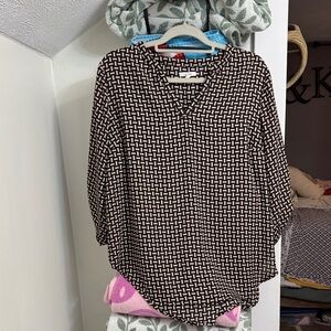 Maurices Black and White Patterned Blouse